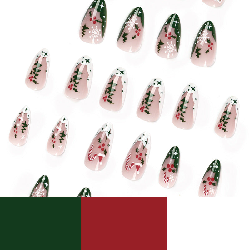 Christmas Press On Nails with Candy Canes and Snowflakes