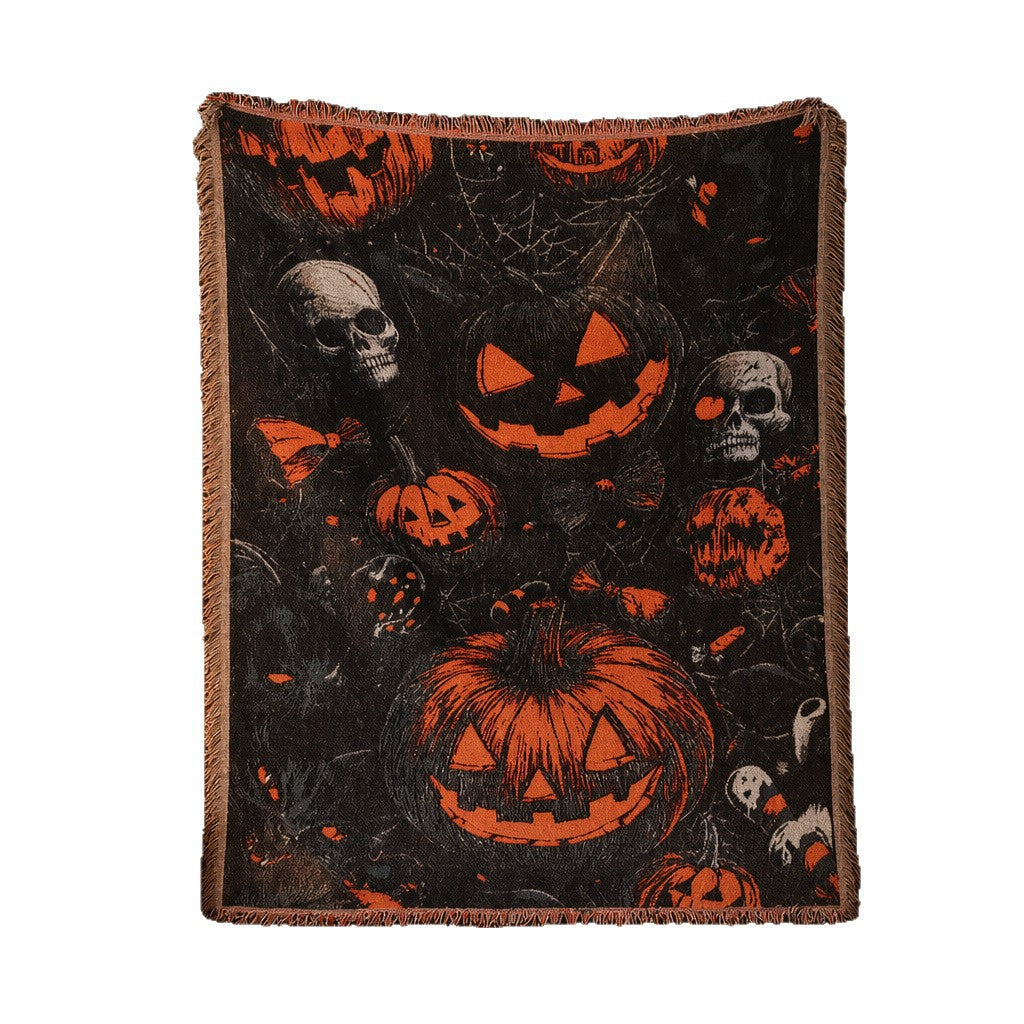 Halloween Throw Blanket | Available in Kürbis Schädel | Soft Fleece for Sofas, Beds, and Movie Nights
