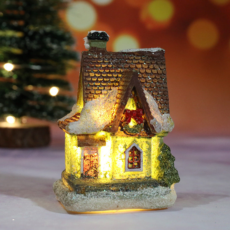 Light Up Christmas Village Houses Figurines with LED Glow