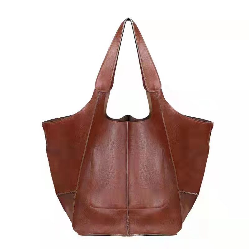 Soft Vegan Leather Tote Bag in Thirteen Colors | Lightweight Everyday Shoulder Carry with Roomy Inner Space