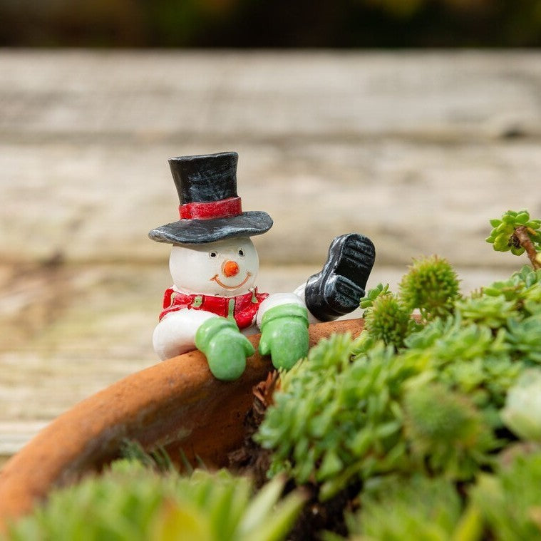 Snowman and Santa Christmas Decorations for Plant Pots