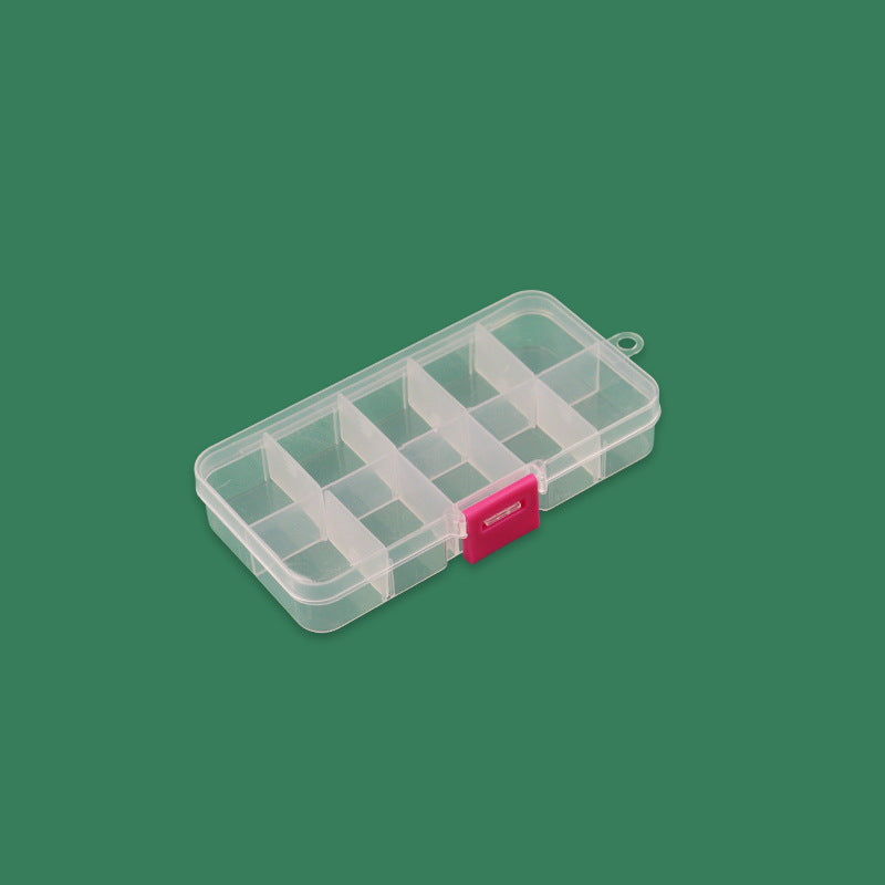 Clear Craft Box with Adjustable Compartments | Bead Storage for Buttons, Thread and Small Tools | 2 Colors