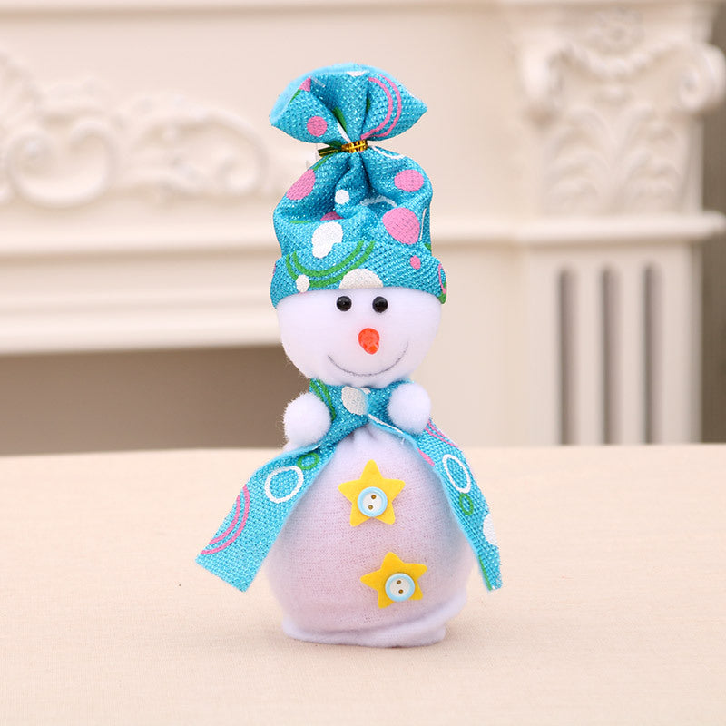 Plush Snowman Figurines Christmas Decorations for Shelves
