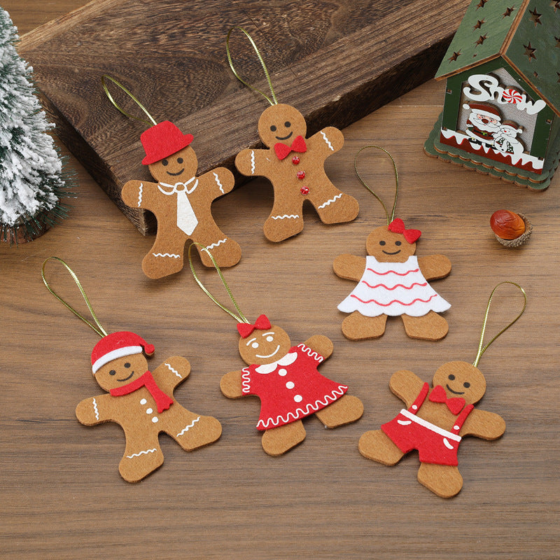 Felt Christmas Tree Ornaments Set with Hanging Loops