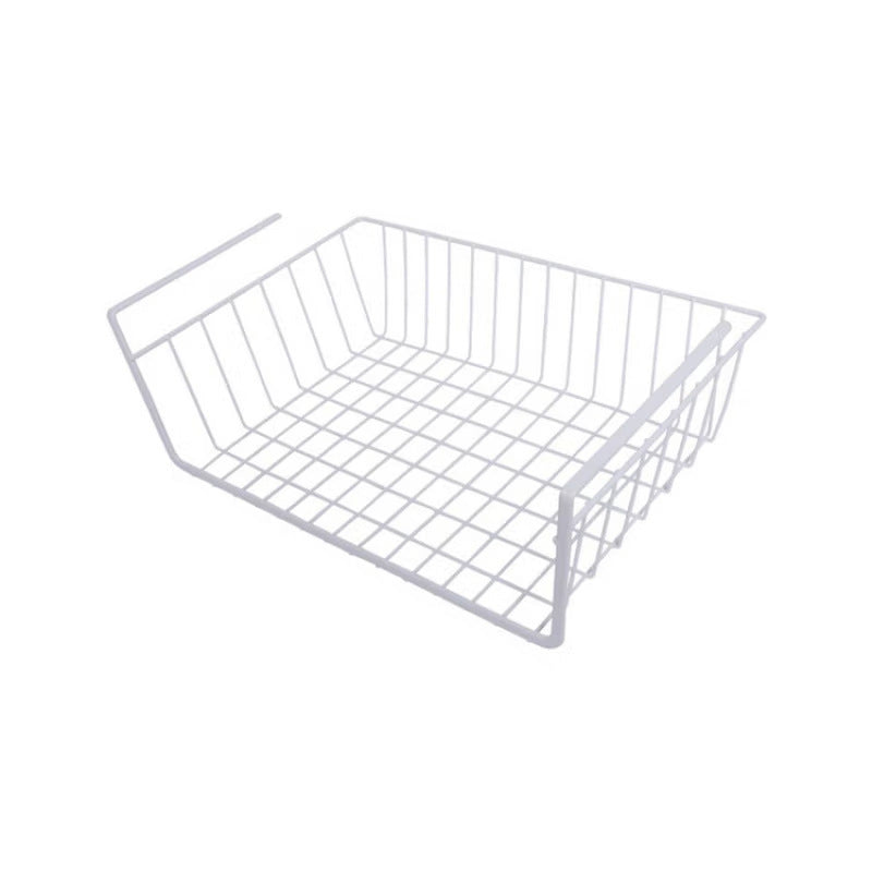 Under Shelf Wire Storage Organizer Basket | Slide-On Rack for Cabinets, Desks and Kitchen Shelves | 2 Colors, 2 Sizes