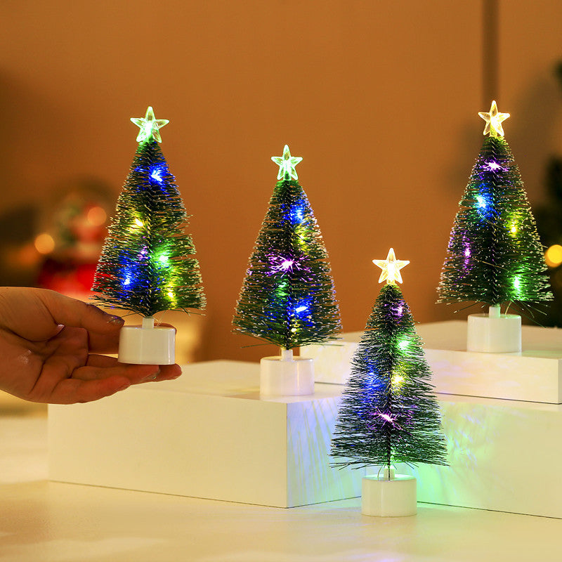 Mini Christmas Tree with Lights and Star Topper for Tabletop