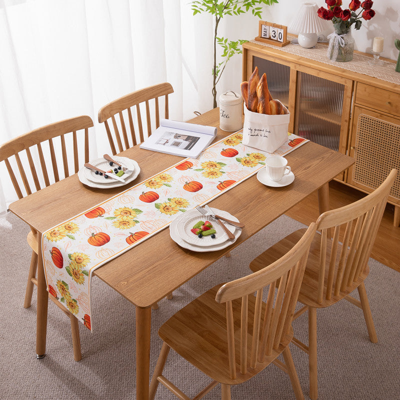 Halloween Pumpkin Table Runner | Available in Kürbis, Orange, Black | Sets the Table for Dinners, Parties, and Buffets