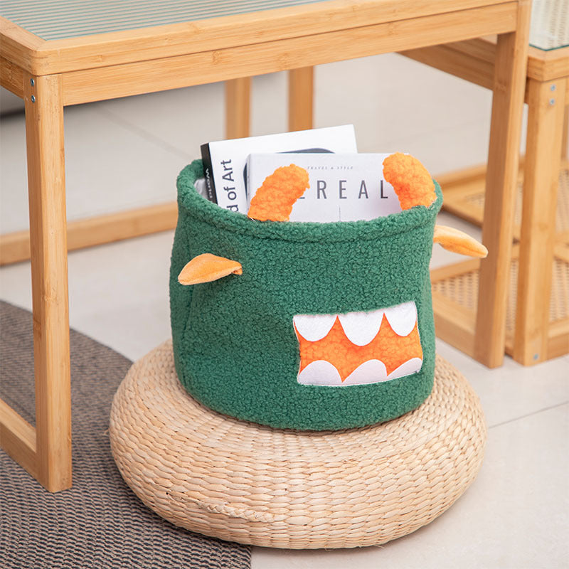 Halloween Monster Decorative Basket | Available in White, Orange | Holds Treats and Decorations, Then Stores Them After