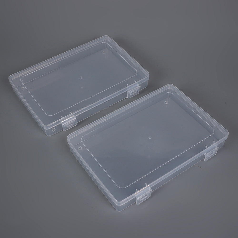 Clear Flat Box for Craft Storage and Office Supplies | Snap Latches Keep the Lid Shut | 8.07 x 5.39 x 1.22 in