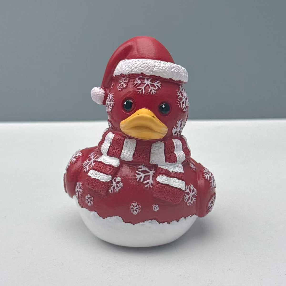 Santa Duck Figurine for Holiday Centerpieces and Shelf Display
