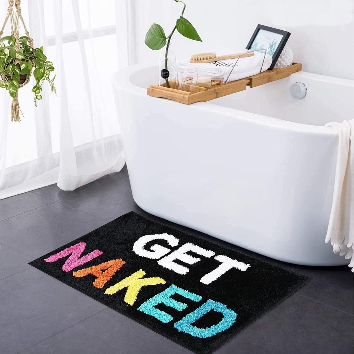 Bath Mat with a Tufted Surface and a Non-Slip Back | Absorbent Underfoot, Machine Washable | 14 Designs to Pick From