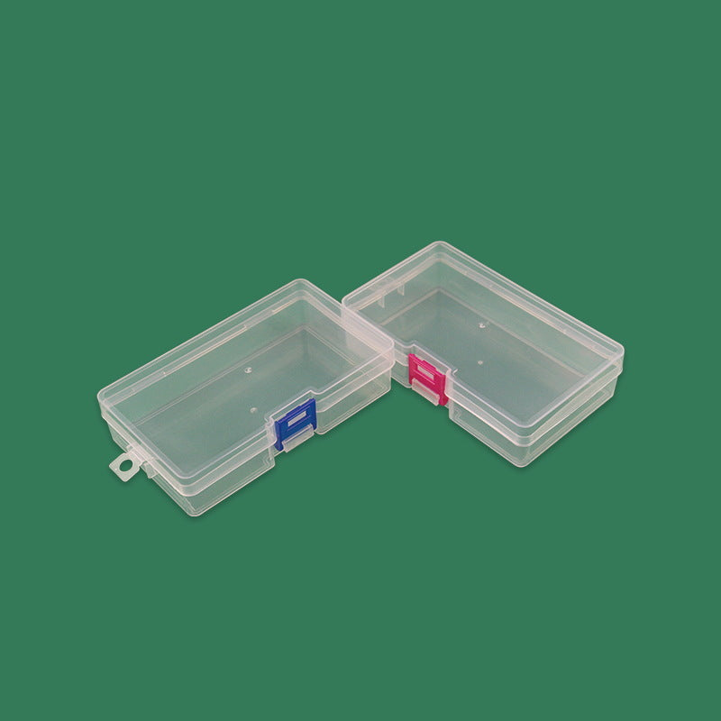 Clear Craft Organizer Case with a Snap Latch | Pocket-Sized Box for Stationery and Small Tools | 2 Colors