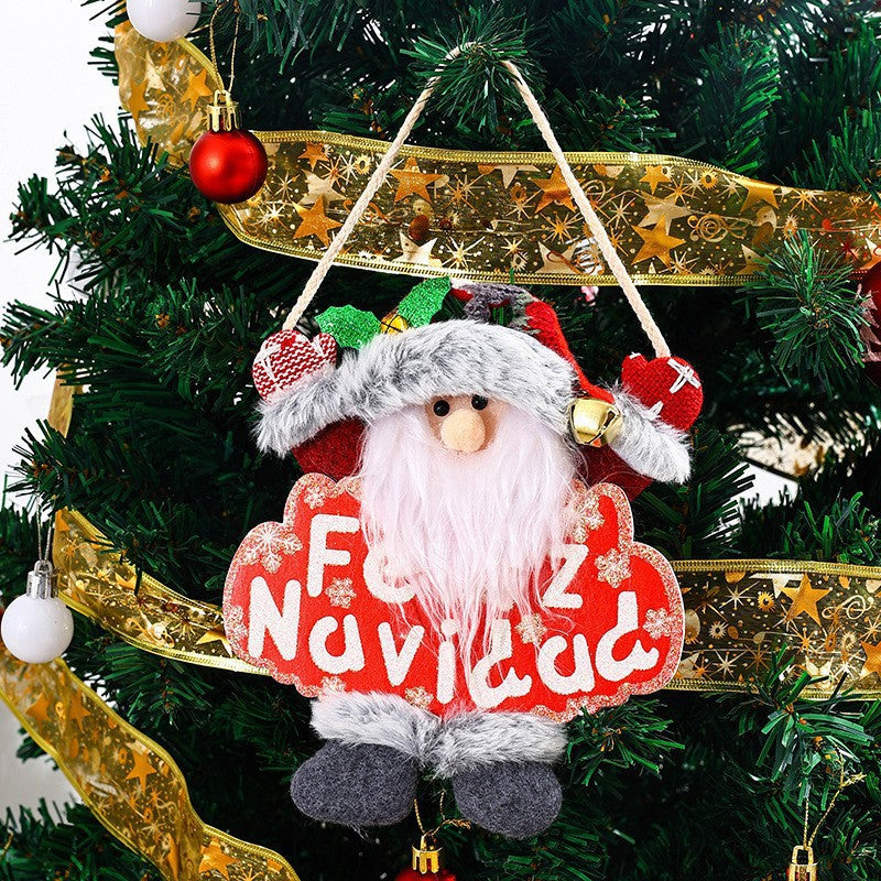 Plush Fabric Christmas Tree Decorations Ornaments Hanging Set