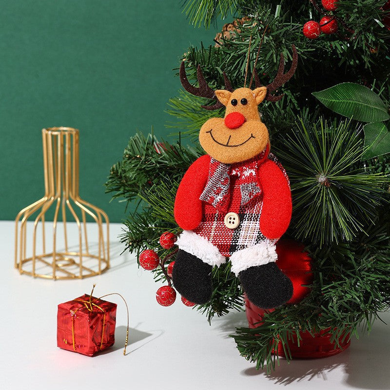 Plush Fabric Christmas Tree Decorations Ornaments Hanging Set