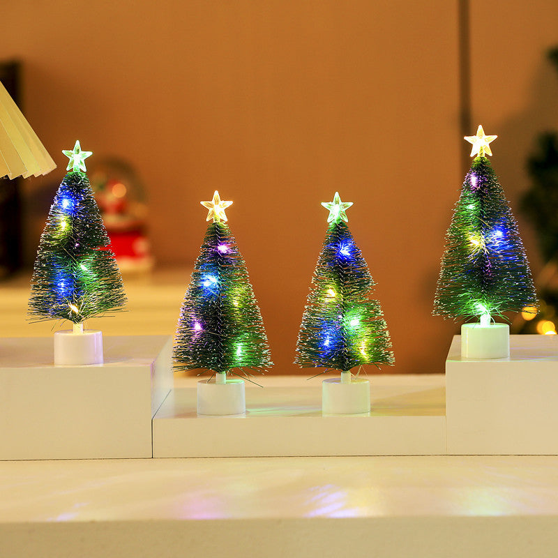 Mini Christmas Tree with Lights and Star Topper for Tabletop