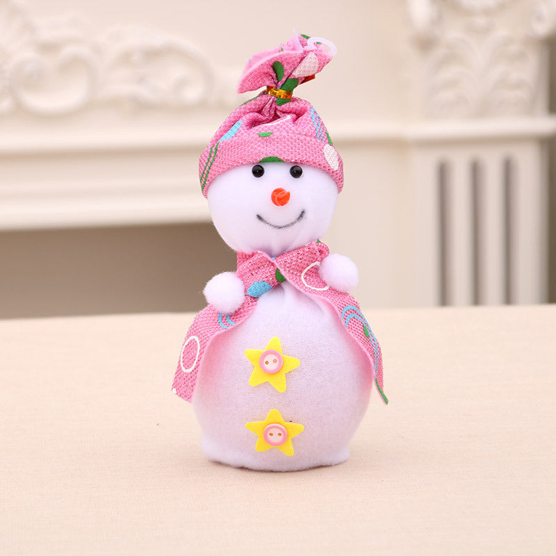 Plush Snowman Figurines Christmas Decorations for Shelves