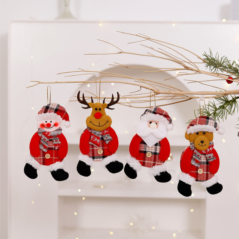 Plush Fabric Christmas Tree Decorations Ornaments Hanging Set