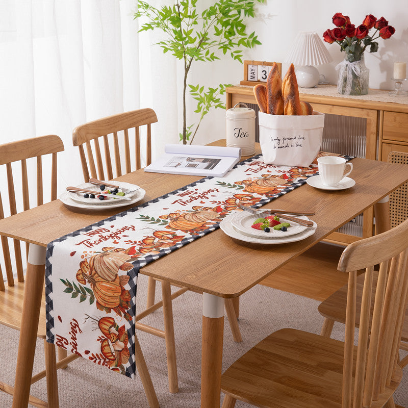 Halloween Pumpkin Table Runner | Available in Kürbis, Orange, Black | Sets the Table for Dinners, Parties, and Buffets
