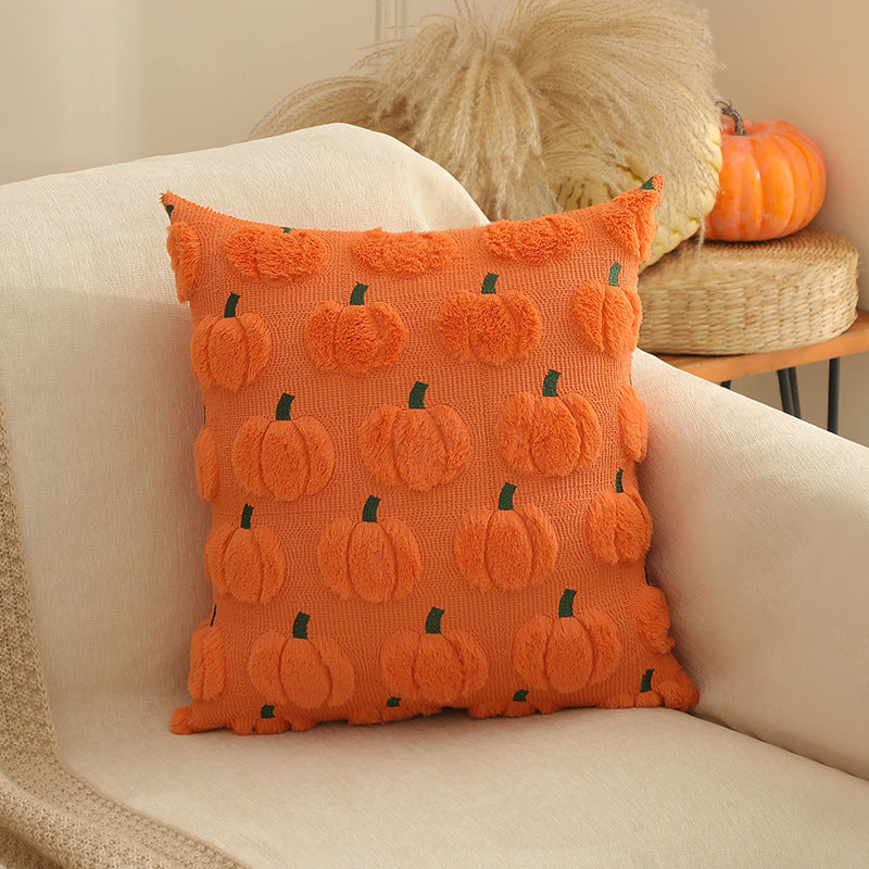 Halloween Pumpkin Throw Pillow | Available in 5 Colors | Plush Accent for Sofas, Chairs, and Beds