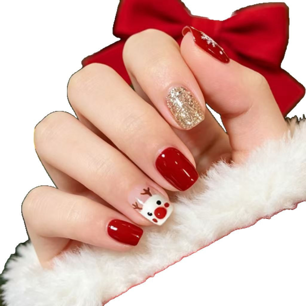 Reindeer and Snowflake Press On Nails for Christmas