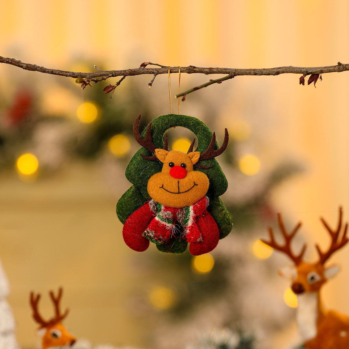 Felt Snowman Ornaments for Christmas Trees | Scarf and Fluffy Hat in Bright Colors | Compact Stocking Stuffer with Loop