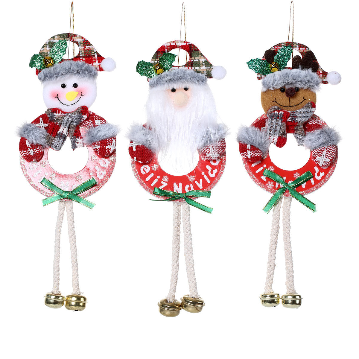 Christmas Tree Ornaments Hanging Santa Wreath Ornament