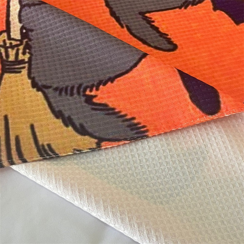 Halloween Cat Print Warm Blanket in Bright Orange | Soft Plush Throw for the Couch | 51 x 67 in | 3 Designs