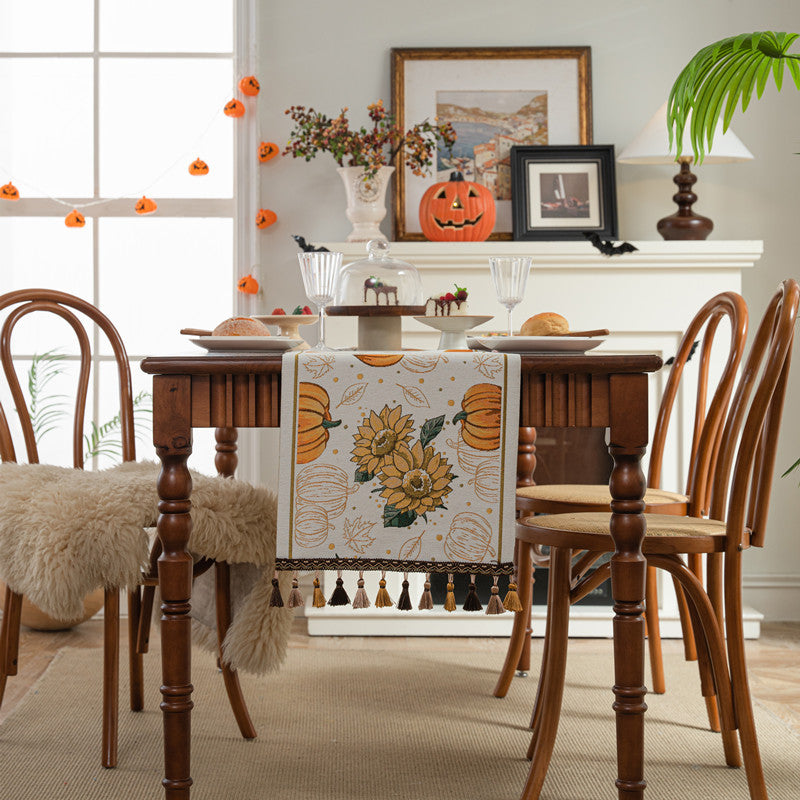 Halloween Table Runner | Available in Black, Kürbis, Yellow | Sets the Table for Dinners, Parties, and Buffets