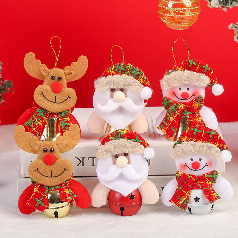 Felt Santa Reindeer Snowman Christmas Tree Ornaments with Bell