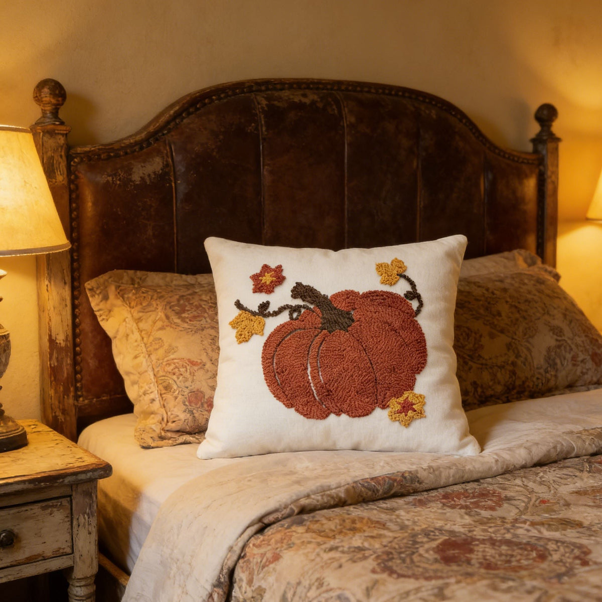Halloween Pumpkin Throw Pillow | Plush Accent for Sofas, Chairs, and Beds