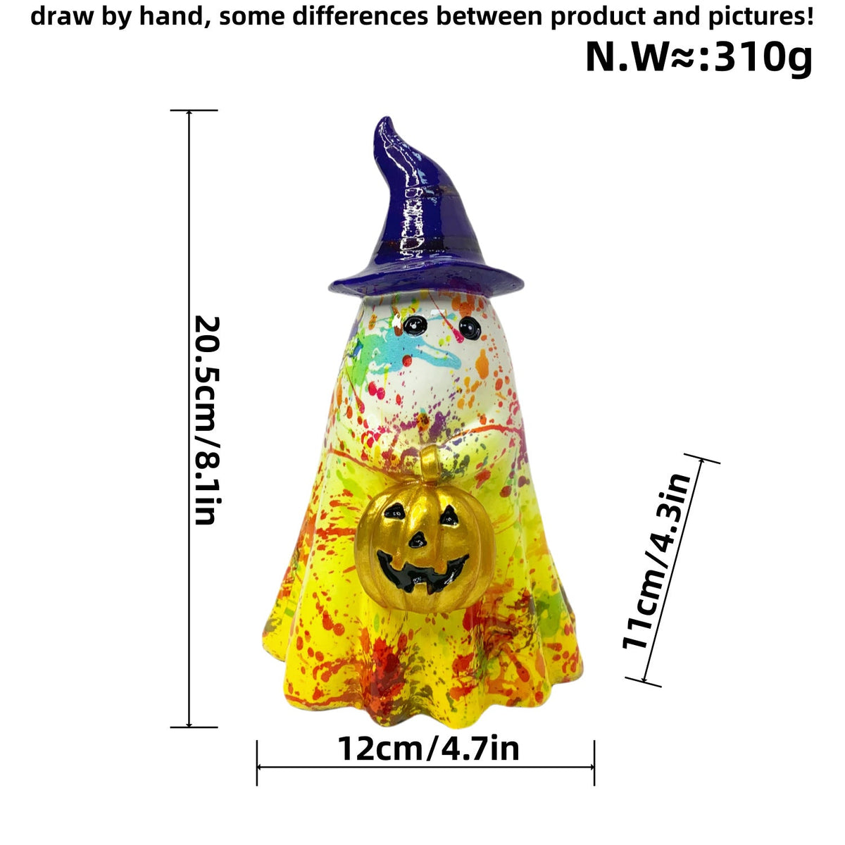 Halloween Decorative Figure | Available in 4 Colors | Stands on Shelves, Mantels, and Side Tables