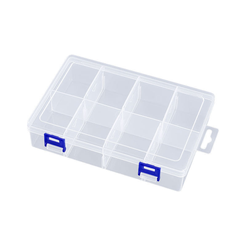 Clear Bead Organizer Box with Adjustable Compartments | Latching Lid for Thread and Small Tools | 7.87 x 5.12 in