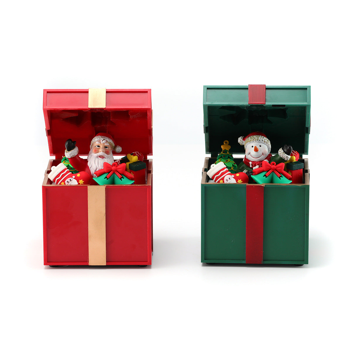 Light Up Santa Claus Christmas Decorations Gift Box Set