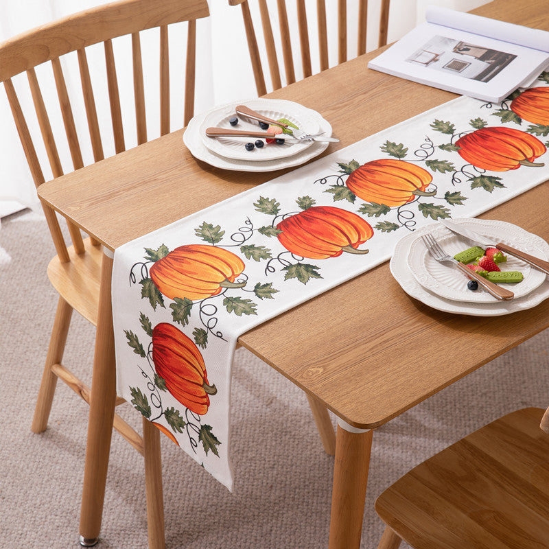Halloween Pumpkin Table Runner | Available in Kürbis, Orange, Black | Sets the Table for Dinners, Parties, and Buffets