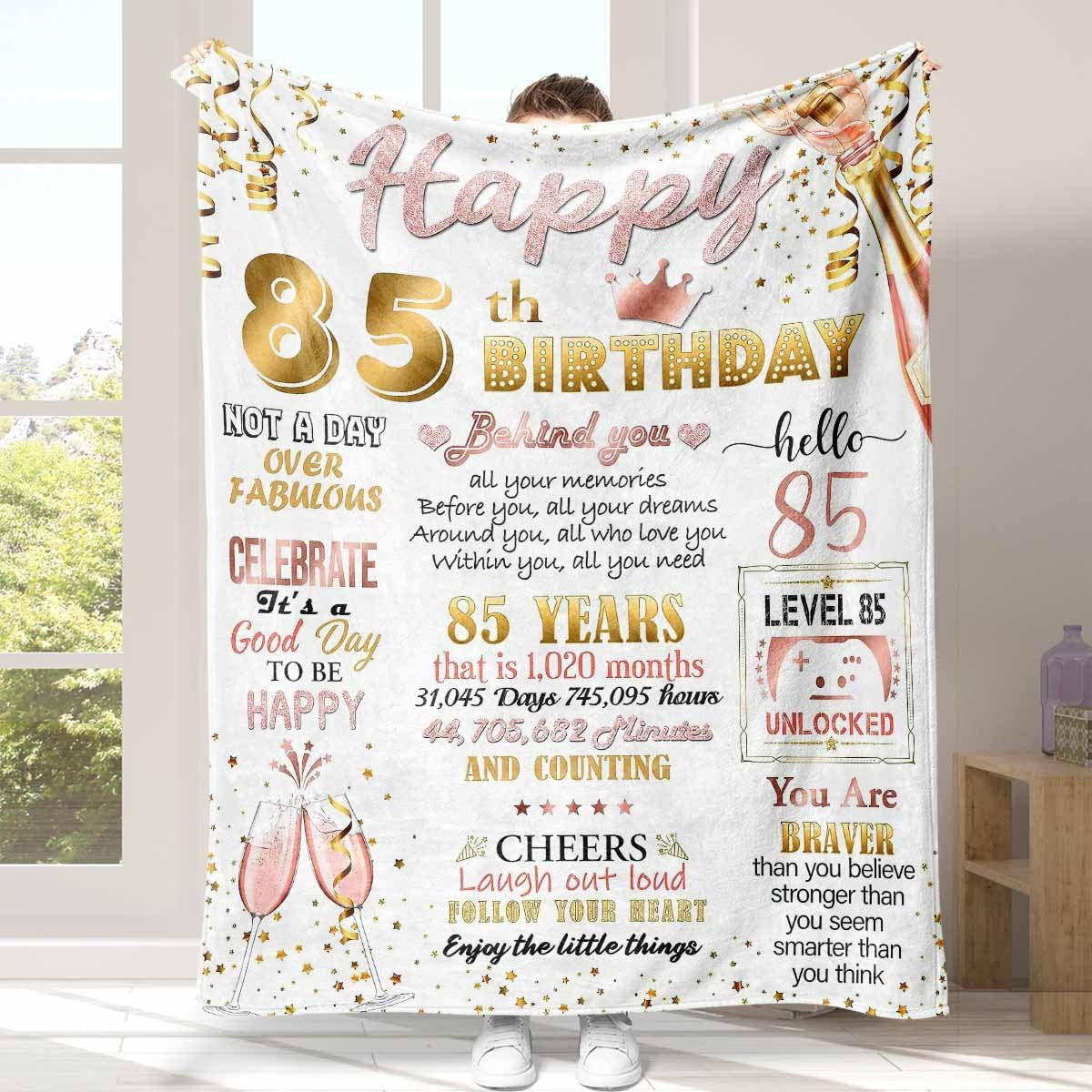 Milestone Birthday Fleece Warm Blanket with Quotes | Soft Machine Washable Throw | 6 Ages | 4 Sizes