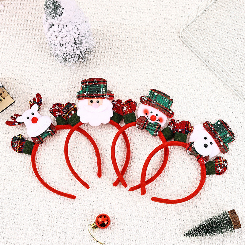 Light Up Christmas Headband with Reindeer and Santa Designs