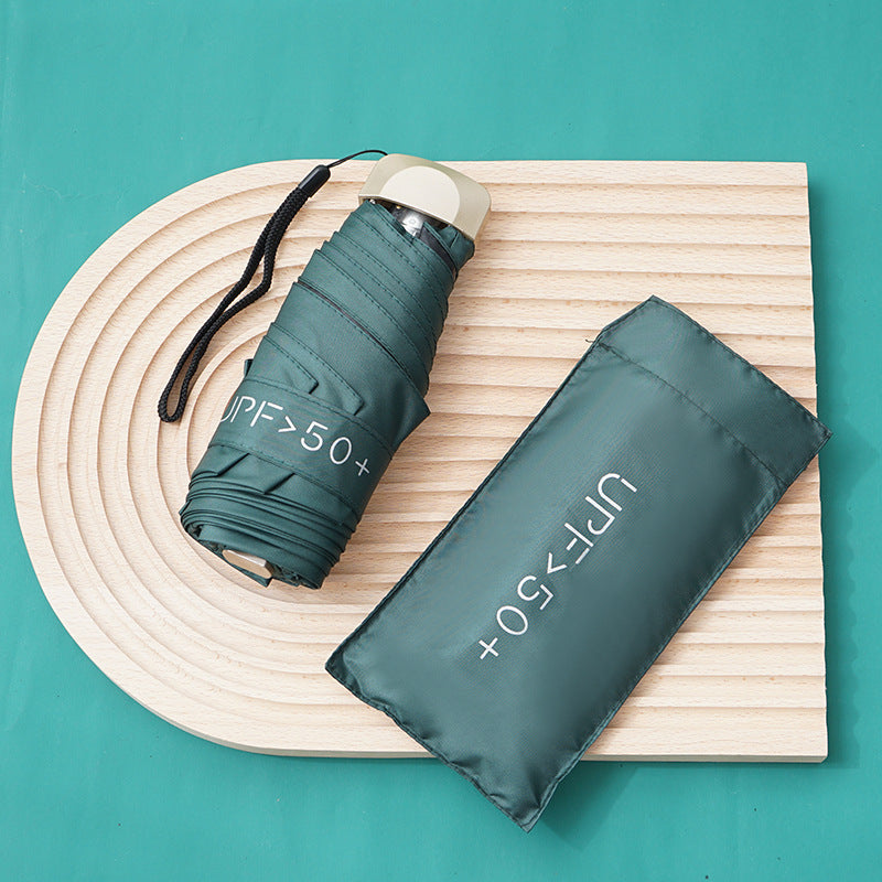 Women's Compact Folding Sun Umbrella with UPF 50+ Canopy | Light Enough for a Handbag | 11 Colors