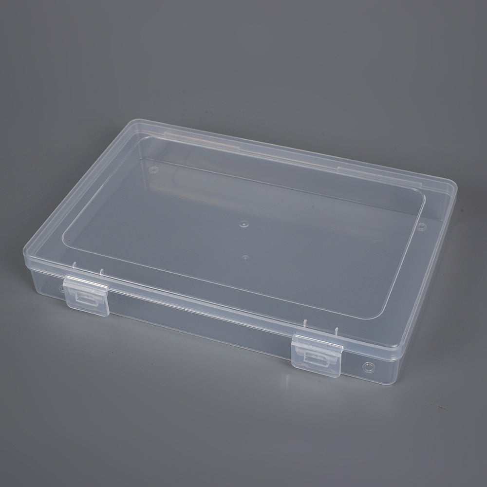 Clear Flat Box for Craft Storage and Office Supplies | Snap Latches Keep the Lid Shut | 8.07 x 5.39 x 1.22 in