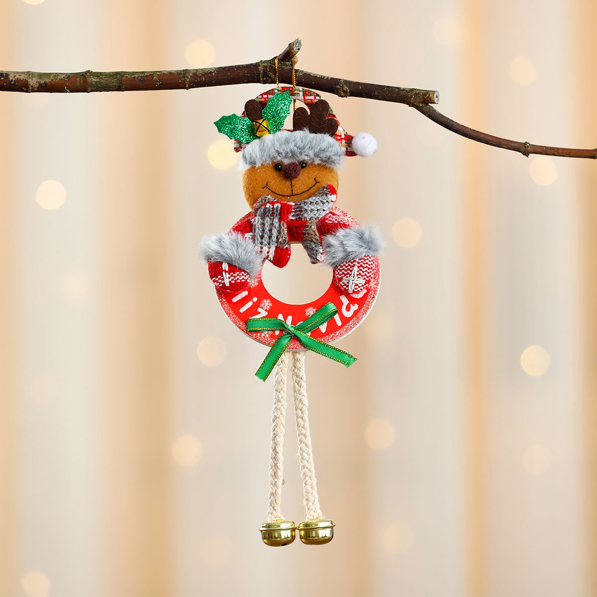 Christmas Tree Ornaments Hanging Santa Wreath Ornament
