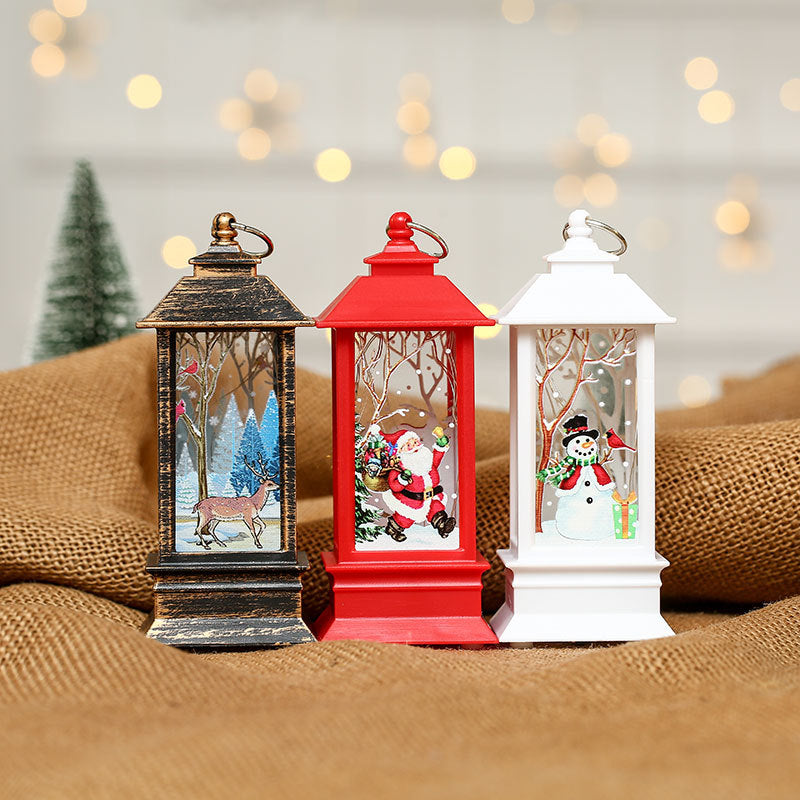 Santa Claus Christmas Decorations Lantern for Tables and Mantels
