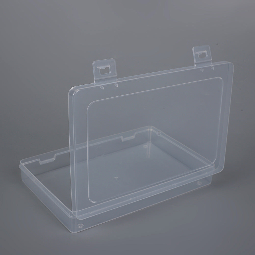 Clear Flat Box for Craft Storage and Office Supplies | Snap Latches Keep the Lid Shut | 8.07 x 5.39 x 1.22 in
