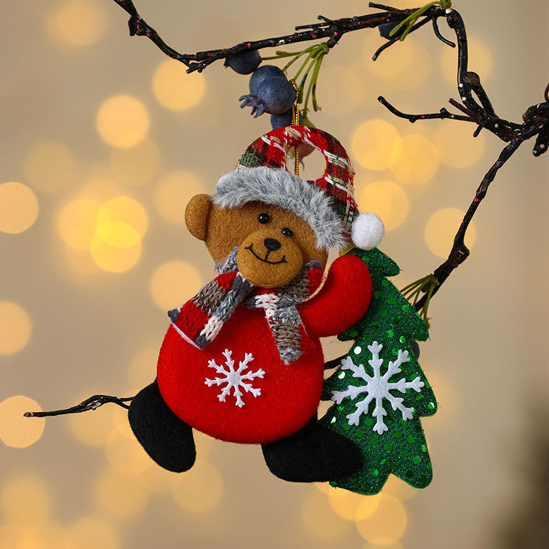 Felt Snowman Christmas Ornament with Scarf and Hat | Hanging Tree Accent in 30 Designs | Soft Indoor Holiday Decorations