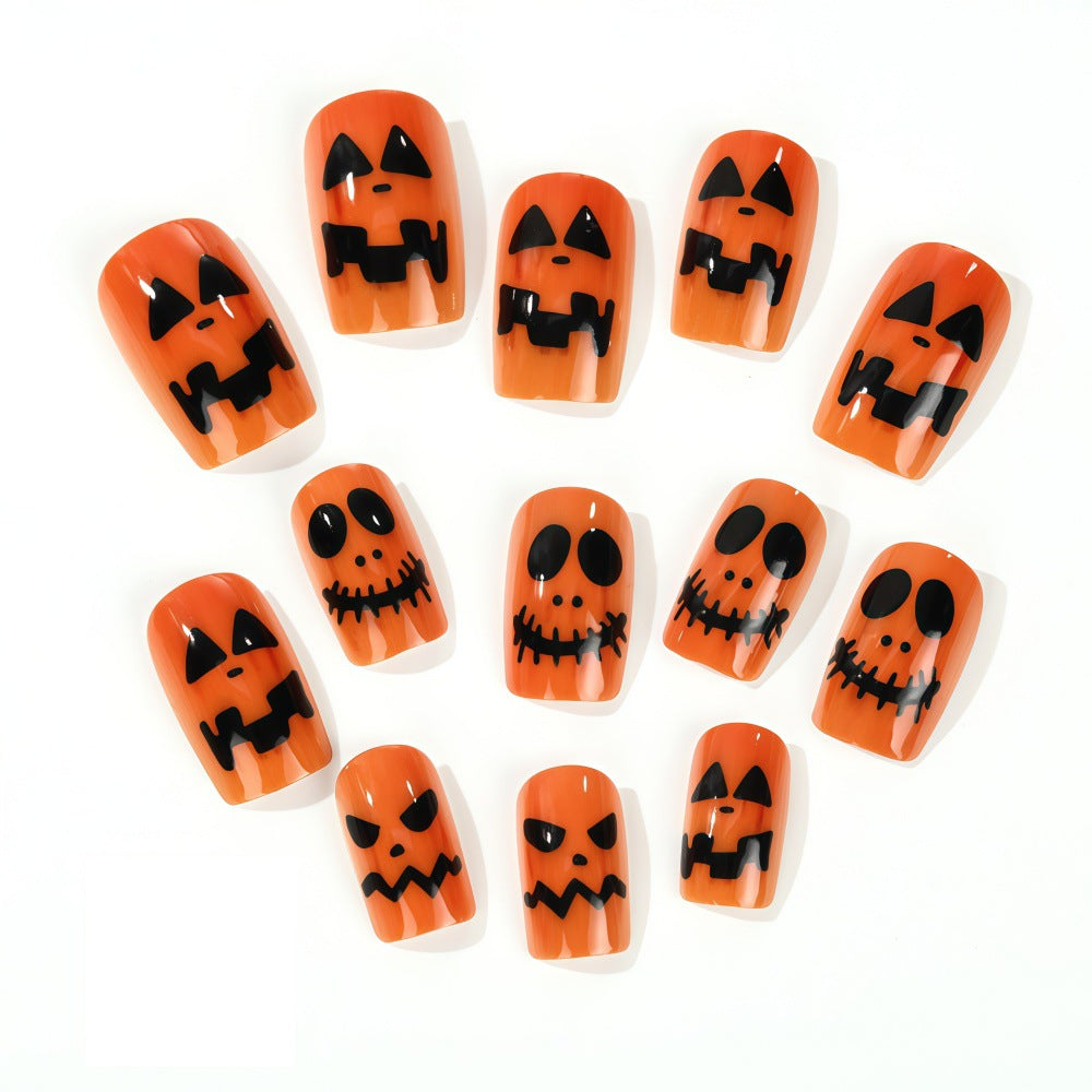 Halloween Press-On Nails | Available in White, Transparent | Glue-Free Application in Minutes for Parties and Nights Out