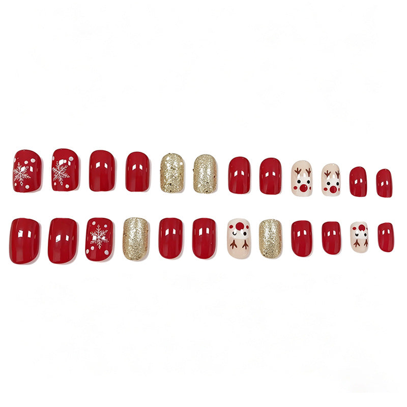 Reindeer and Snowflake Press On Nails for Christmas