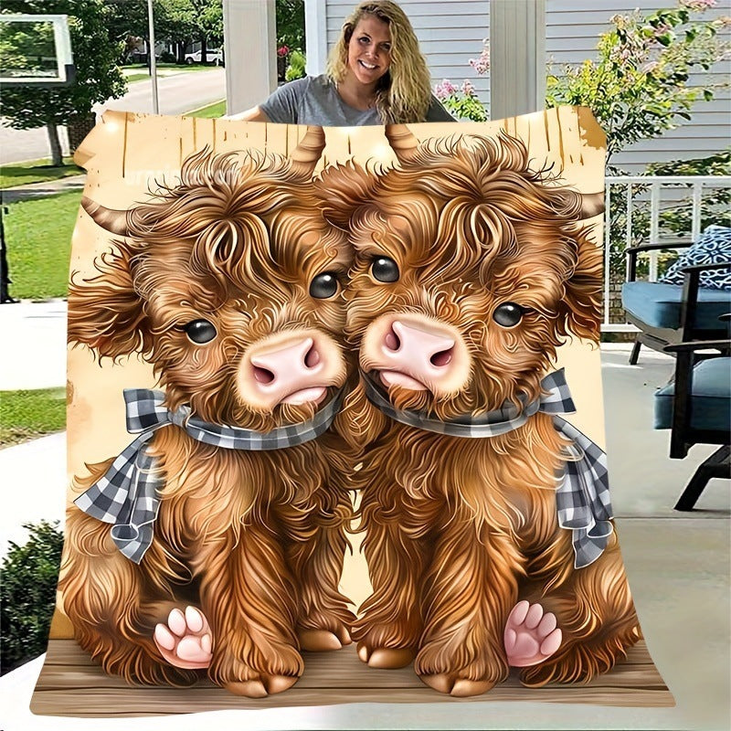 Cartoon Animal Fleece Warm Blanket for Couch and Bed | Machine Washable Throw | 29 Printed Designs