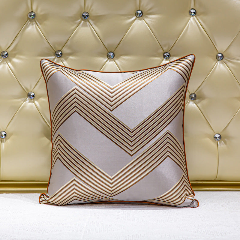 Woven Texture Throw Pillow with Piped Edge | Vertical Stripe Pattern for a Sofa, Bed or Chair | 13 Colors