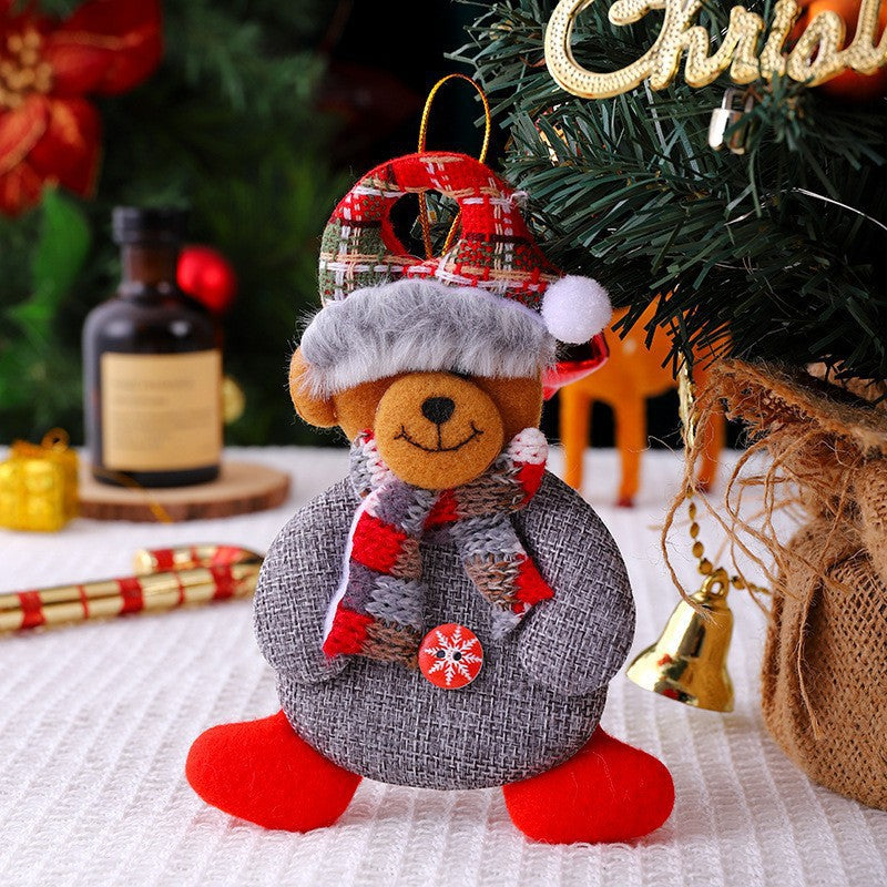 Plush Fabric Christmas Tree Decorations Ornaments Hanging Set