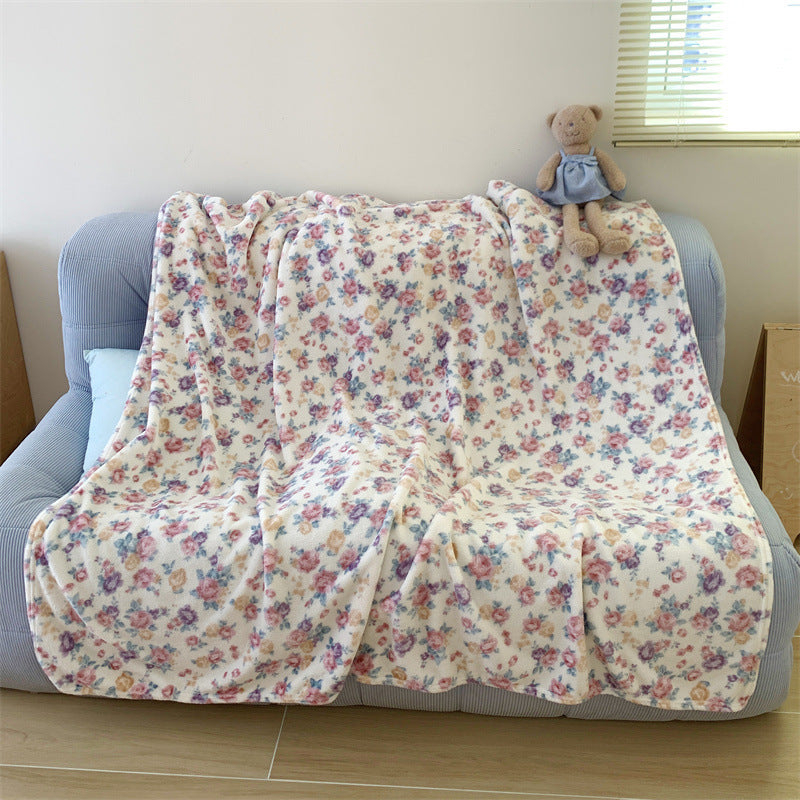 Cartoon Dog Print Fleece Throw with Speckled Pattern | Warm Blanket for Sofa and Bed | 4 Sizes, 15 Designs