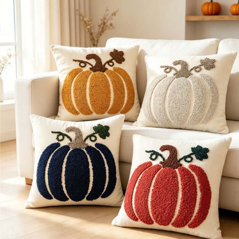 Halloween Pumpkin Throw Pillow | Available in 8 Colors | Plush Accent for Sofas, Chairs, and Beds