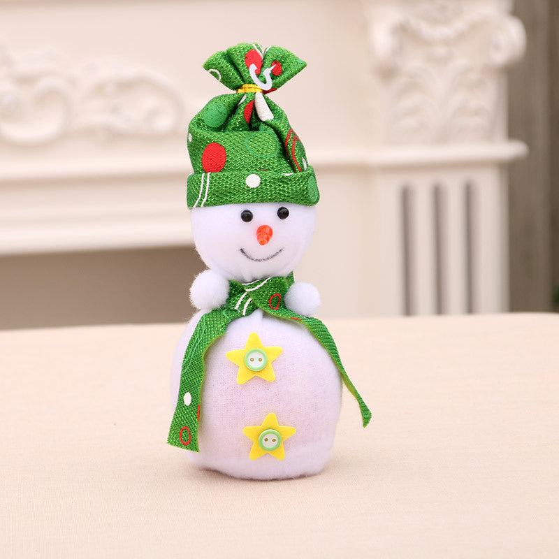 Plush Snowman Figurines Christmas Decorations for Shelves
